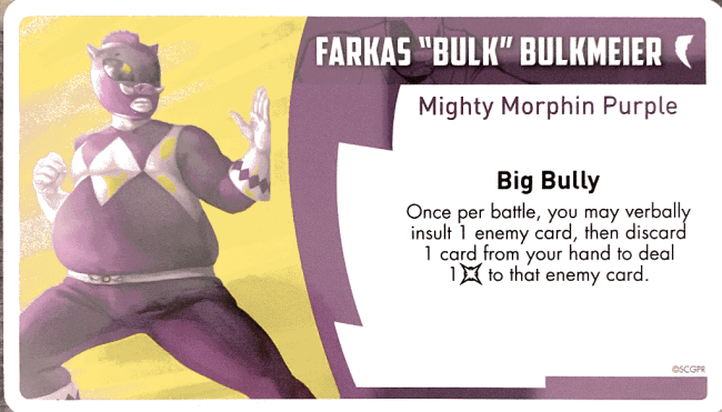 Farkas “Bulk” Bulkmeier (Mighty Morphin Purple) – Once A Ranger